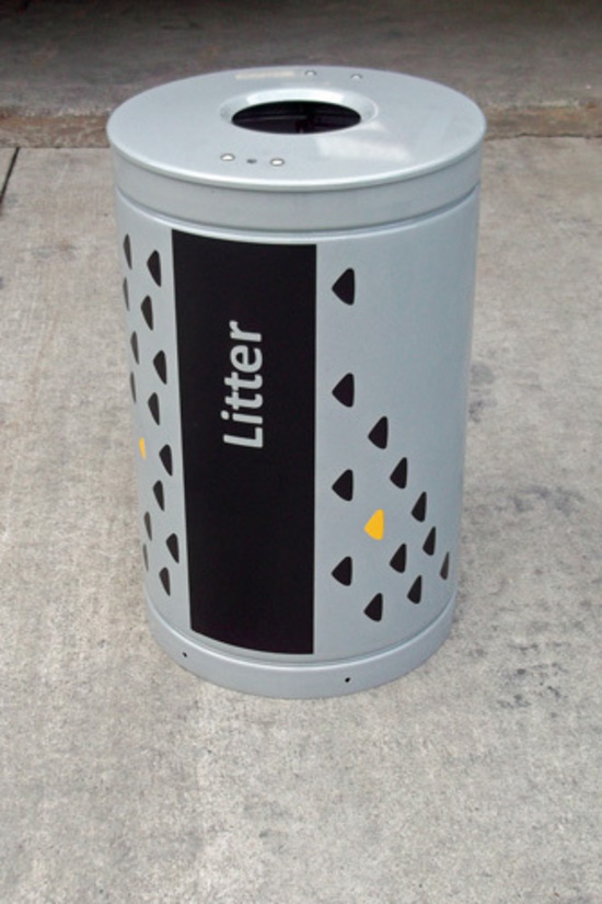 Metal Art lower Hutt Wellington metallion Civic Litter Bins